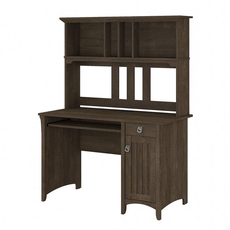 Bush Furniture Salina 48inW Computer Desk With Hutch, Ash Brown, Standard Delivery MPN:MY72608-03
