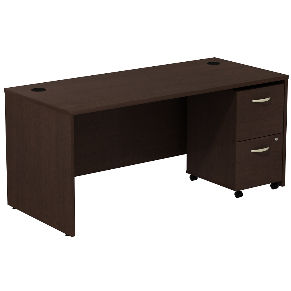 Bush Business Furniture Series C Components 66inW Computer Desk With 2-Drawer Mobile Pedestal, Mocha Cherry, Standard Delivery MPN:SRC028MRSU
