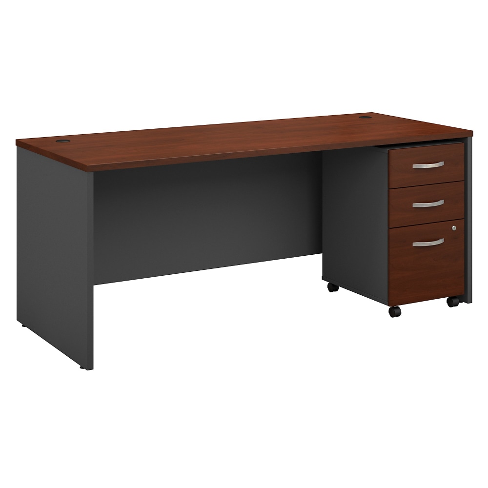 Bush Business Furniture Series C Components 72inW Office Computer Desk With Mobile File Cabinet, Hansen Cherry/Graphite Gray, Standard Delivery MPN:SRC113HCSU