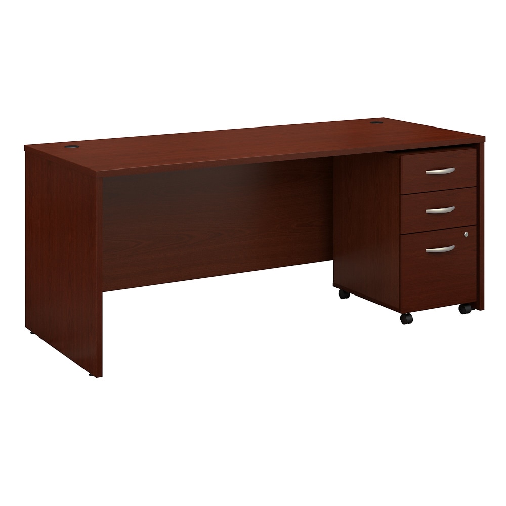 Bush Business Furniture Series C Components 72inW Office Computer Desk With Mobile File Cabinet, Mahogany, Standard Delivery MPN:SRC113MASU