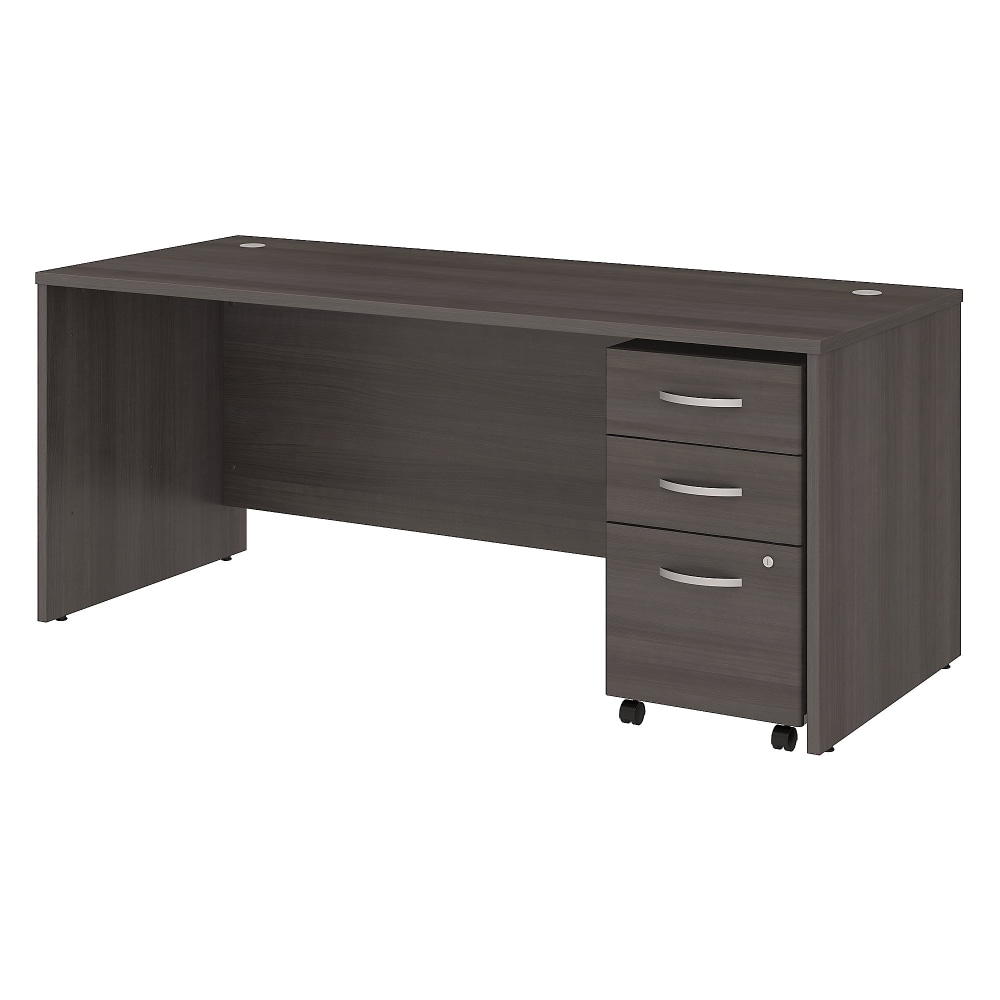 Bush Business Furniture Studio C 72inW Office Computer Desk With Mobile File Cabinet, Storm Gray, Standard Delivery MPN:STC013SG