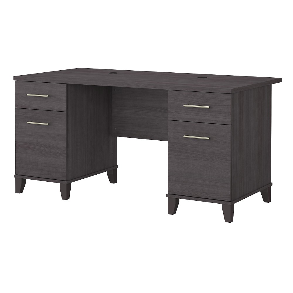 Bush Home Somerset 60inW Office Computer Desk With Drawers, Storm Gray, Standard Delivery MPN:WC81528K