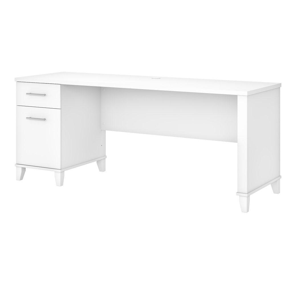 Bush Home Somerset 72W Office Desk with Drawers, White, Standard Delivery MPN:WC81972