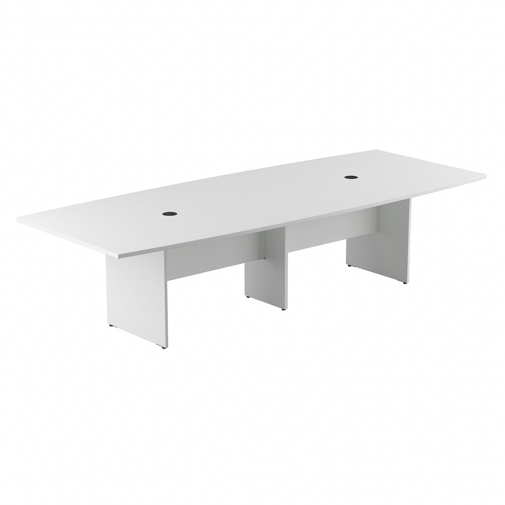 Bush Business Furniture 120-inch Office Conference Table with Wood Base, White, Standard Delivery MPN:99TB12048WHK