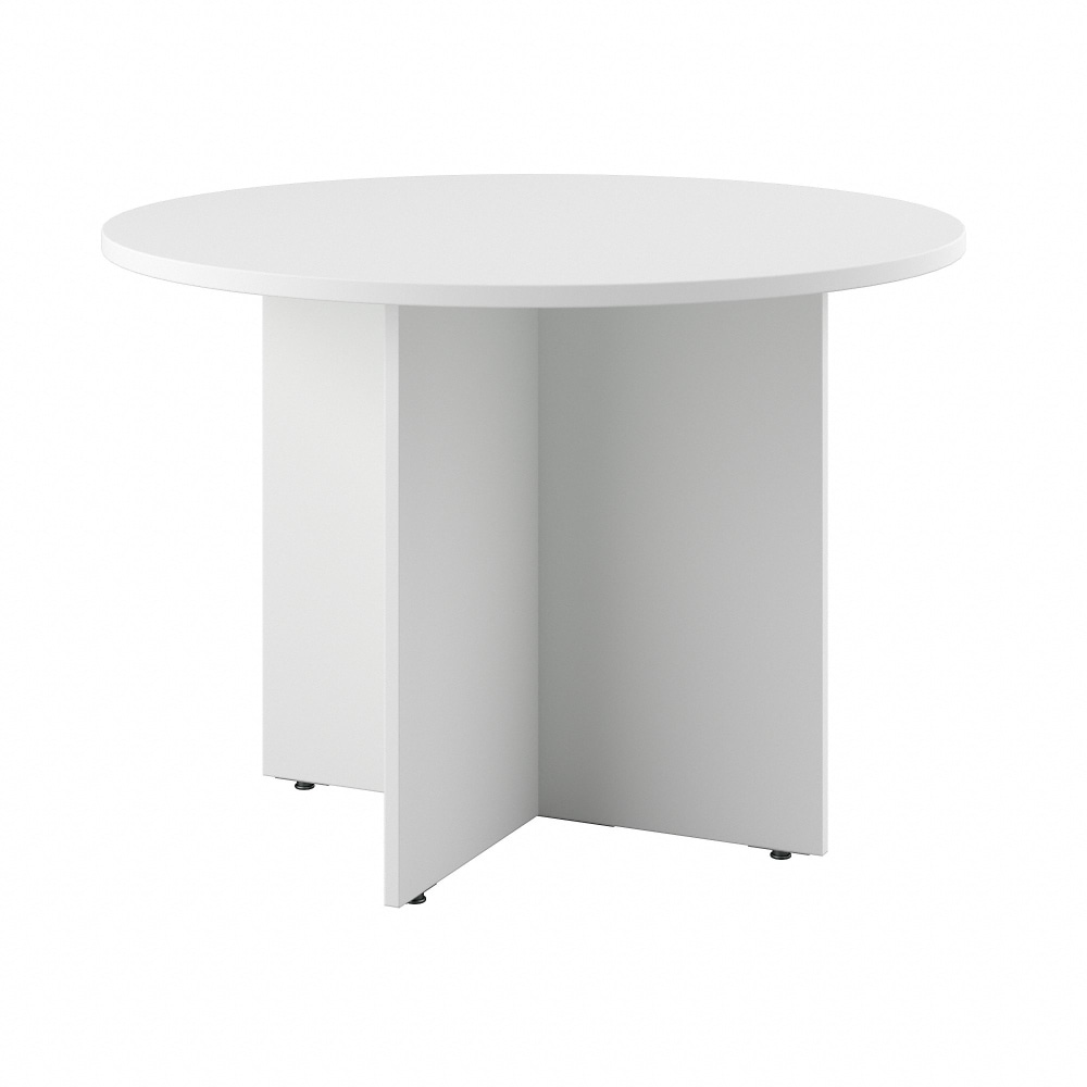 Bush Business Furniture 42-inch Round Conference Table with Wood Base, White, Standard Delivery MPN:99TB42RWH