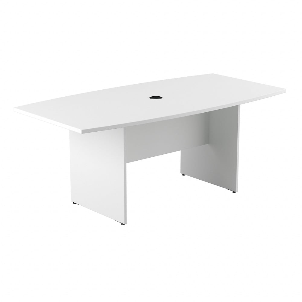 Bush Business Furniture 72-inch Office Conference Table with Wood Base, White, Standard Delivery MPN:99TB7236WH