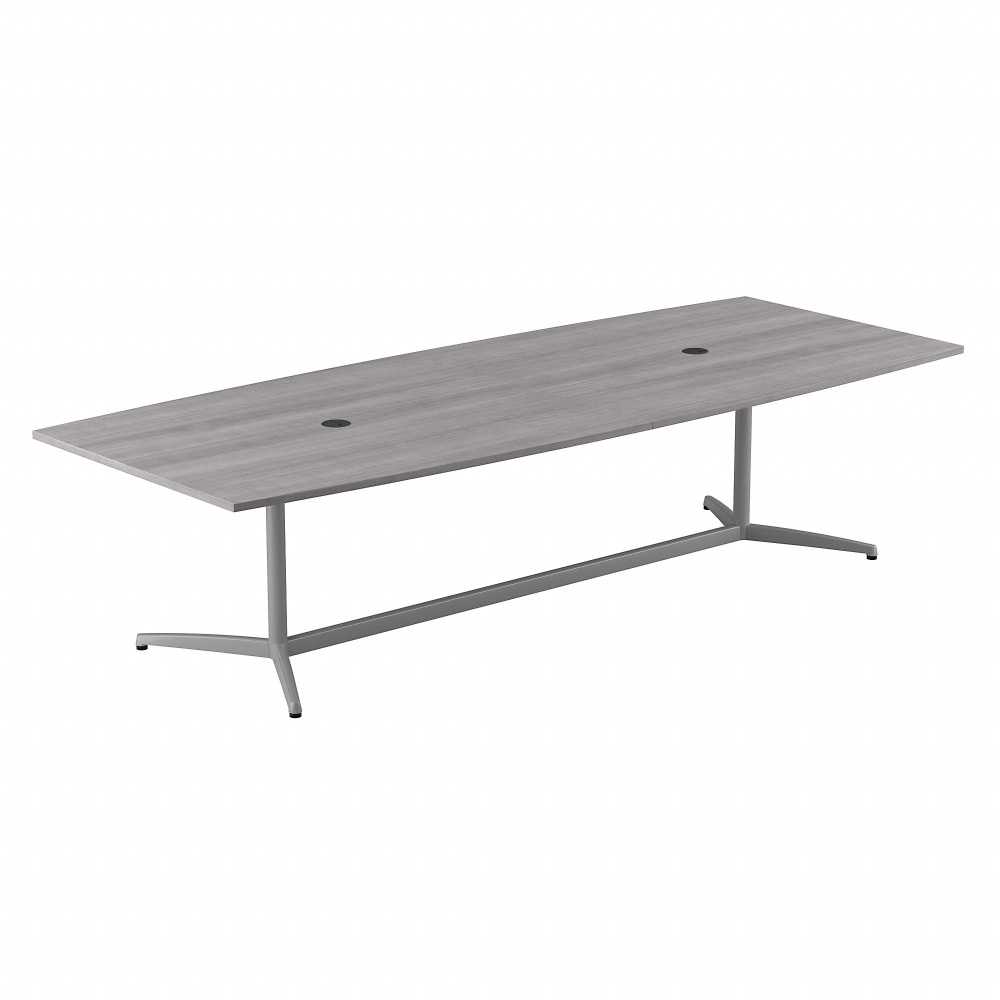 Bush Business Furniture 120inW x 48inD Boat-Shaped Conference Table With Metal Base, Platinum Gray, Standard Delivery MPN:99TBM120PGSVK