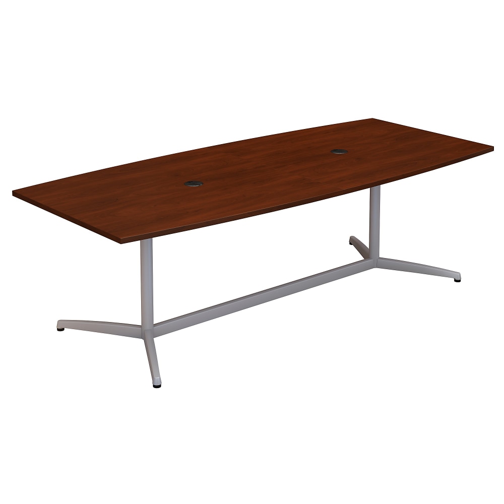 Bush Business Furniture 96inW x 42inD Boat Shaped Conference Table with Metal Base, Hansen Cherry, Standard Delivery MPN:99TBM96HCSVK