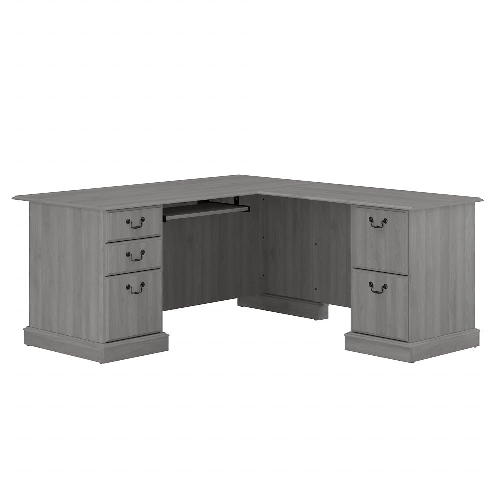 Bush Business Furniture Saratoga 66inW L-Shaped Corner Desk With Drawers, Modern Gray, Standard Delivery MPN:EX45870-03K