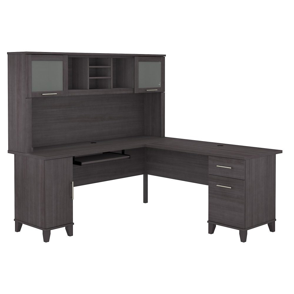 Bush Home Somerset 72inW L-Shaped Desk With Hutch, Storm Gray, Standard Delivery MPN:SET001SG