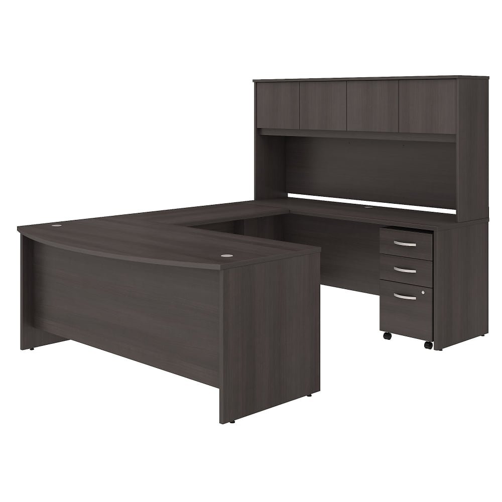 Bush Business Furniture Studio C U Shaped Desk with Hutch and Mobile File Cabinet, 72inW x 36inD, Storm Gray, Standard Delivery MPN:STC003SG