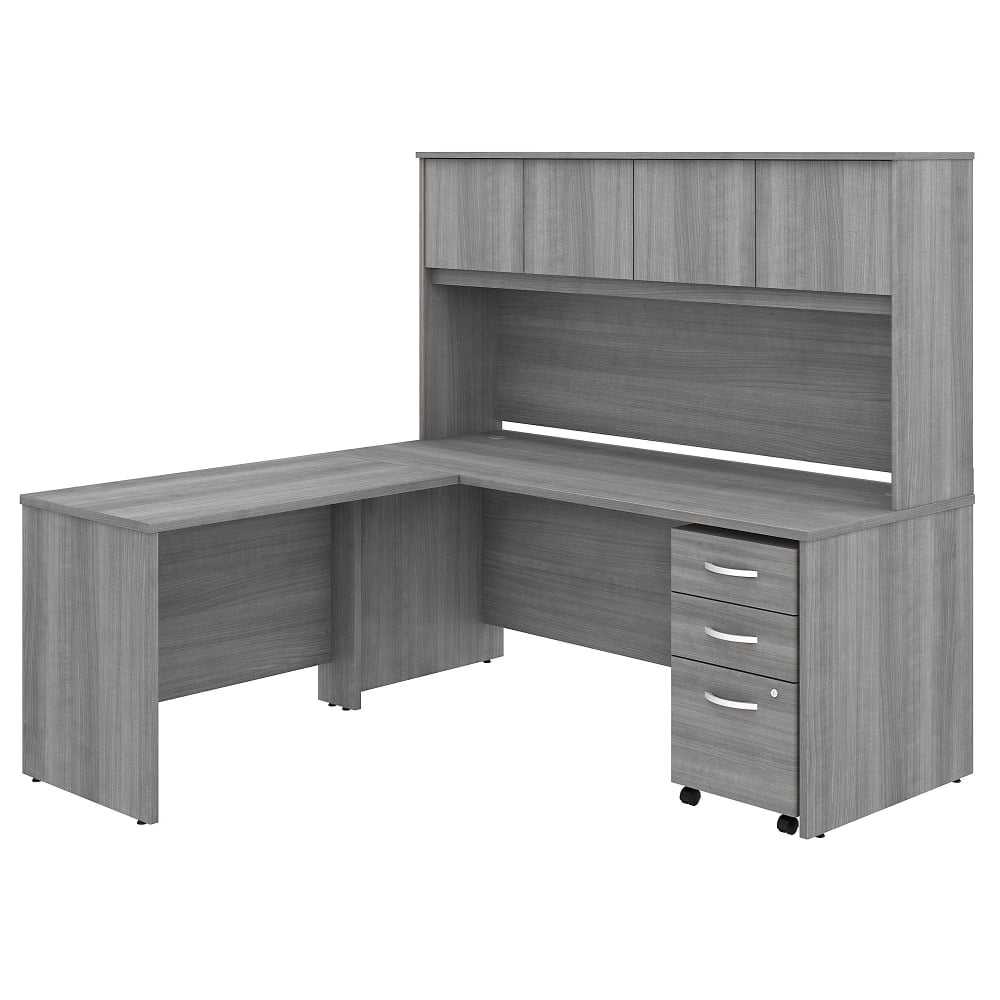 Bush Business Furniture Studio C 72inW x 30inD L-Shaped Desk With Hutch, Mobile File Cabinet And 42inW Return, Platinum Gray, Standard Delivery MPN:STC006PGSU