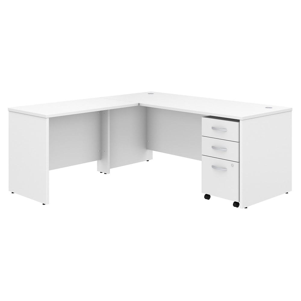 Bush Business Furniture Studio C 72inW L-Shaped Corner Desk With Mobile File Cabinet And Return, White, Standard Delivery MPN:STC007WH