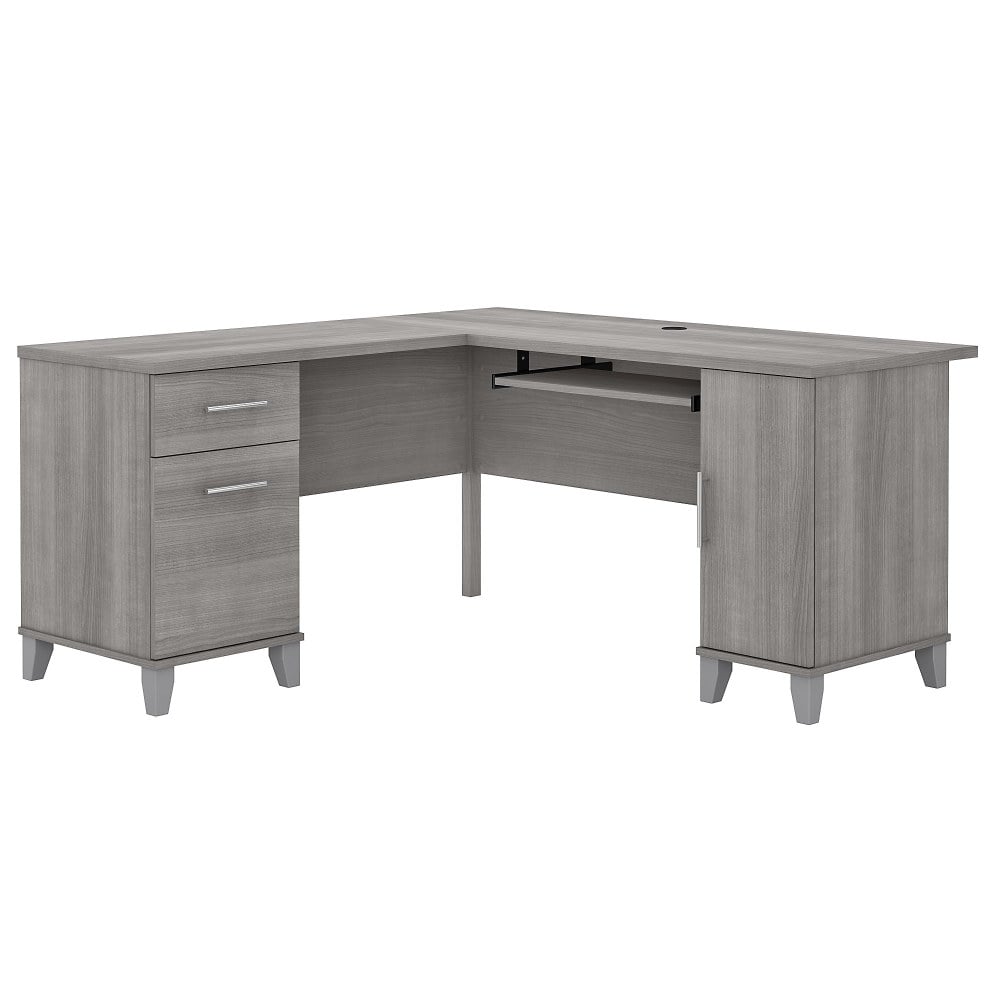 Bush Home Somerset 60inW L-Shaped Corner Desk with Storage, Platinum Gray, Standard Delivery MPN:WC81230K