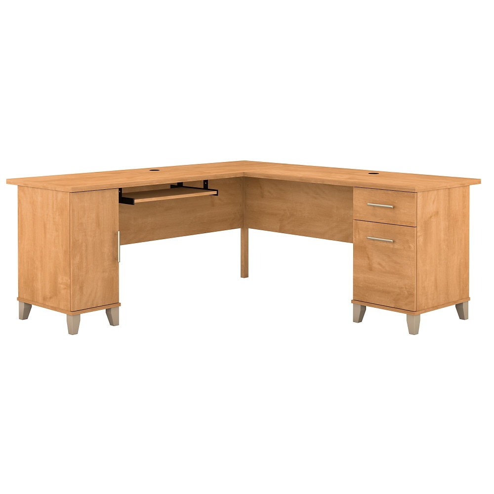 Bush Home Somerset 72inW L-Shaped Corner Desk With Storage, Maple Cross, Standard Delivery MPN:WC81410K