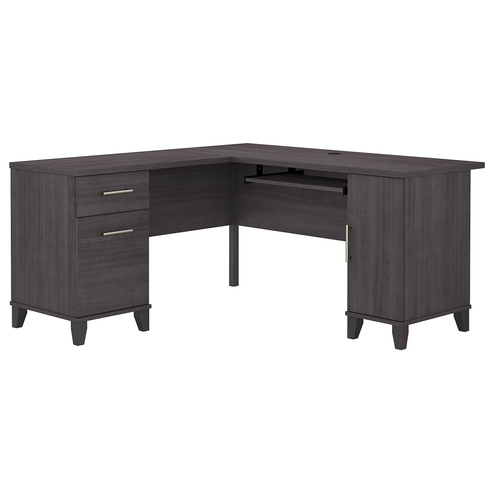 Bush Home Somerset 60inW L-Shaped Corner Desk with Storage, Storm Gray, Standard Delivery MPN:WC81530K