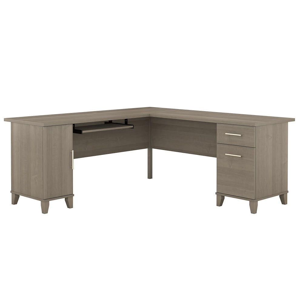 Bush Home Somerset 72inW L-Shaped Corner Desk With Storage, Ash Gray, Standard Delivery MPN:WC81610K