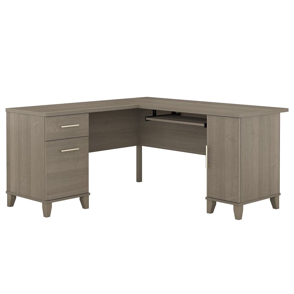 Bush Home Somerset 60inW L-Shaped Corner Desk with Storage, Ash Gray, Standard Delivery MPN:WC81630K