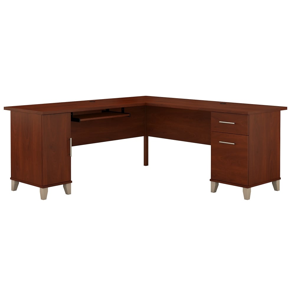 Bush Home Somerset 72inW L-Shaped Corner Desk With Storage, Hansen Cherry, Standard Delivery MPN:WC81710K