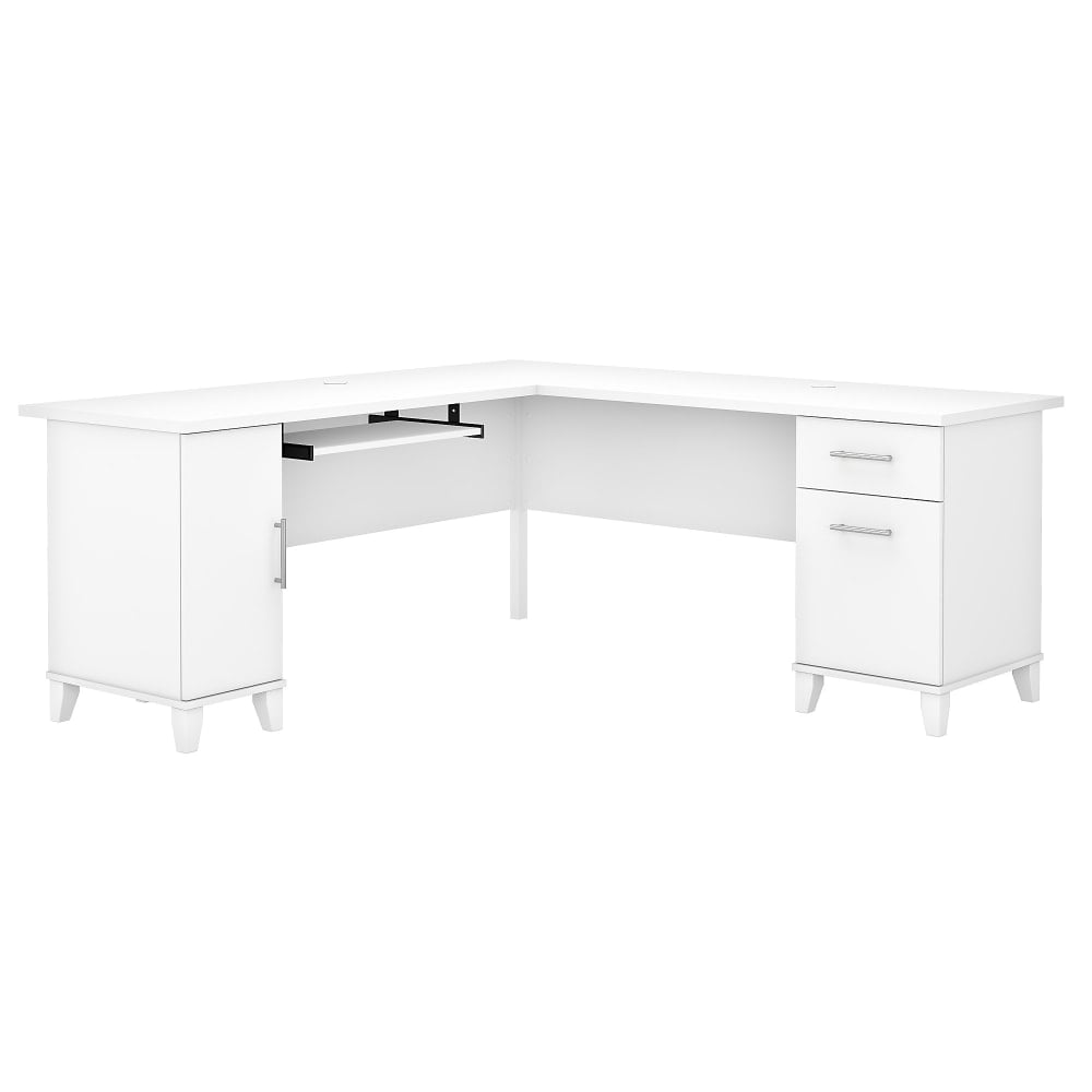 Bush Home Somerset 72inW L-Shaped Corner Desk With Storage, White, Standard Delivery MPN:WC81910K