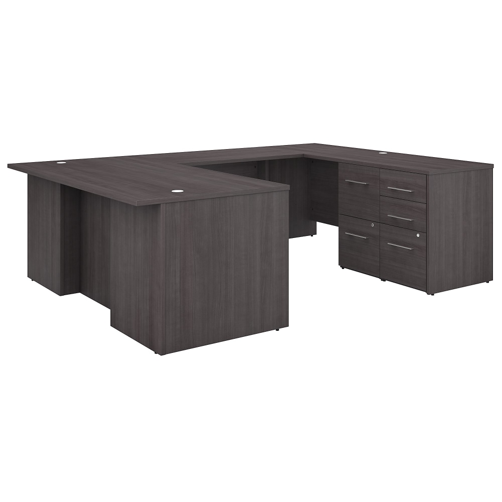 Bush Business Furniture Office 500 72inW U-Shaped Executive Corner Desk With Drawers, Storm Gray, Standard Delivery MPN:OF5002SGSU