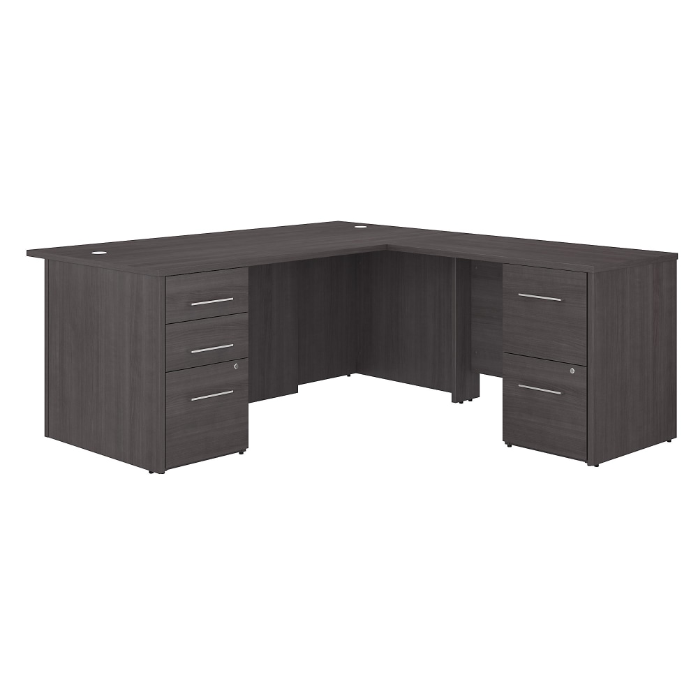 Bush Business Furniture Office 500 72inW L-Shaped Executive Corner Desk With Drawers, Storm Gray, Standard Delivery MPN:OF5004SGSU