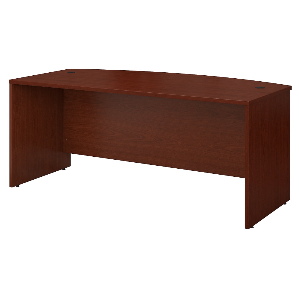 Bush Business Furniture Series C Components Bow Front Desk, 72inW x 36inD, Mahogany, Standard Delivery MPN:WC36746