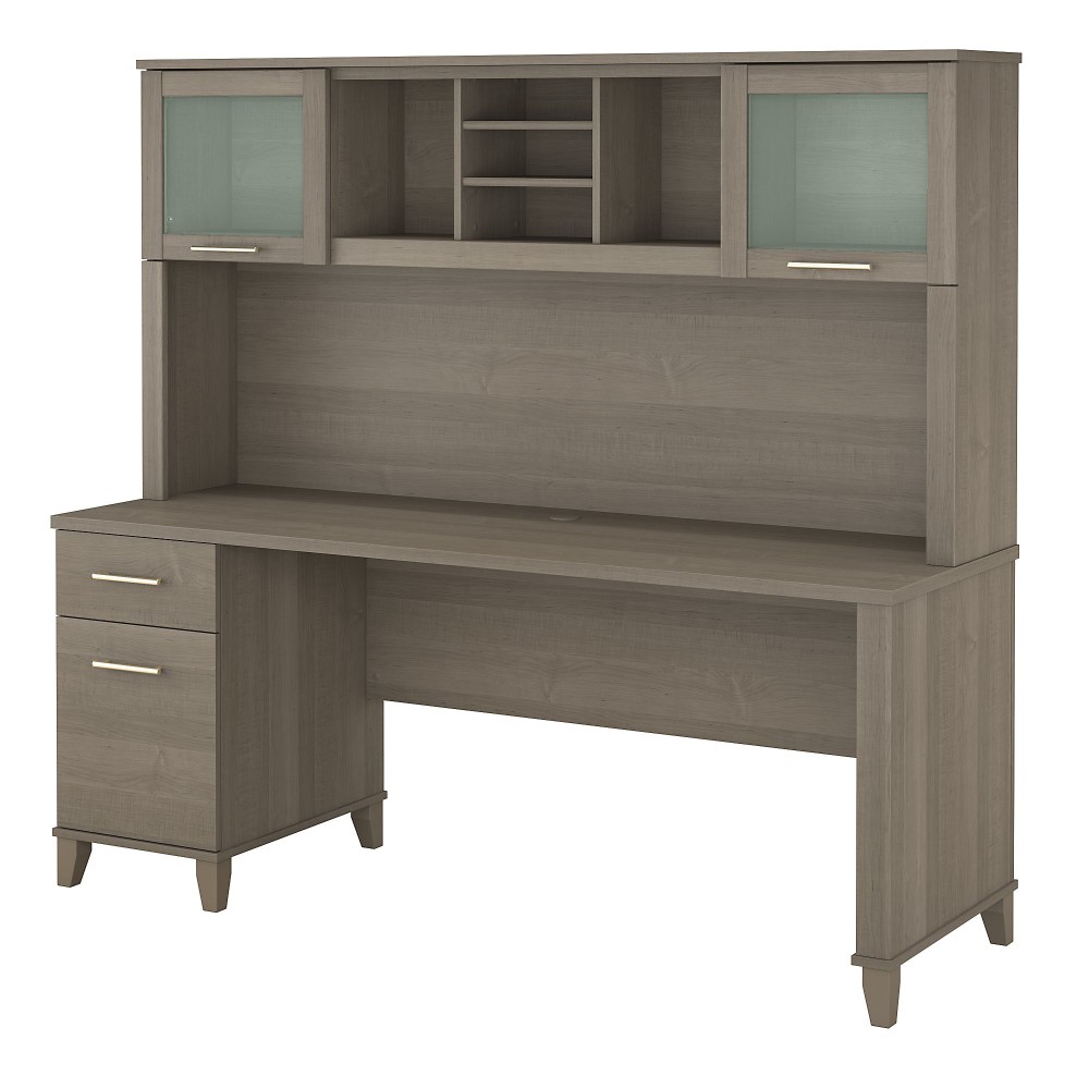 Bush Home Somerset 72inW Office Desk With Hutch, Ash Gray, Standard Delivery MPN:SET018AG