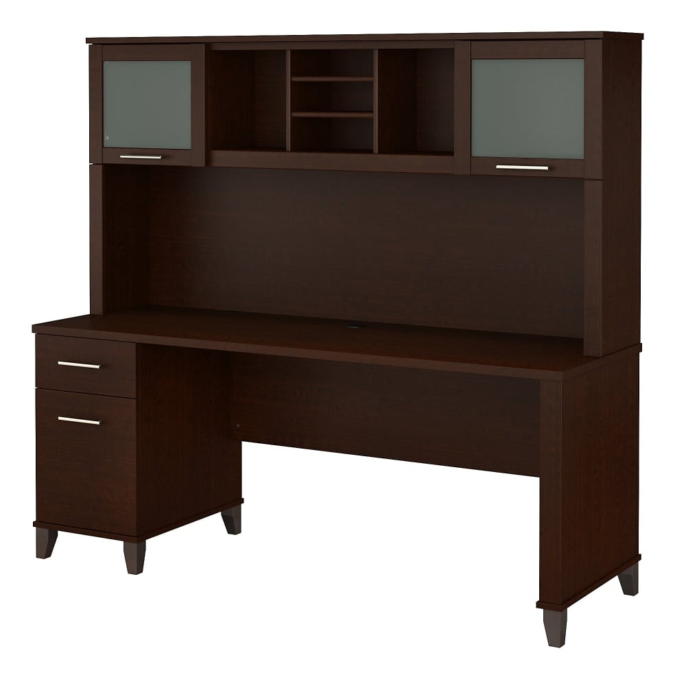 Bush Home Somerset 72inW Office Desk With Hutch, Mocha Cherry, Standard Delivery MPN:SET018MR