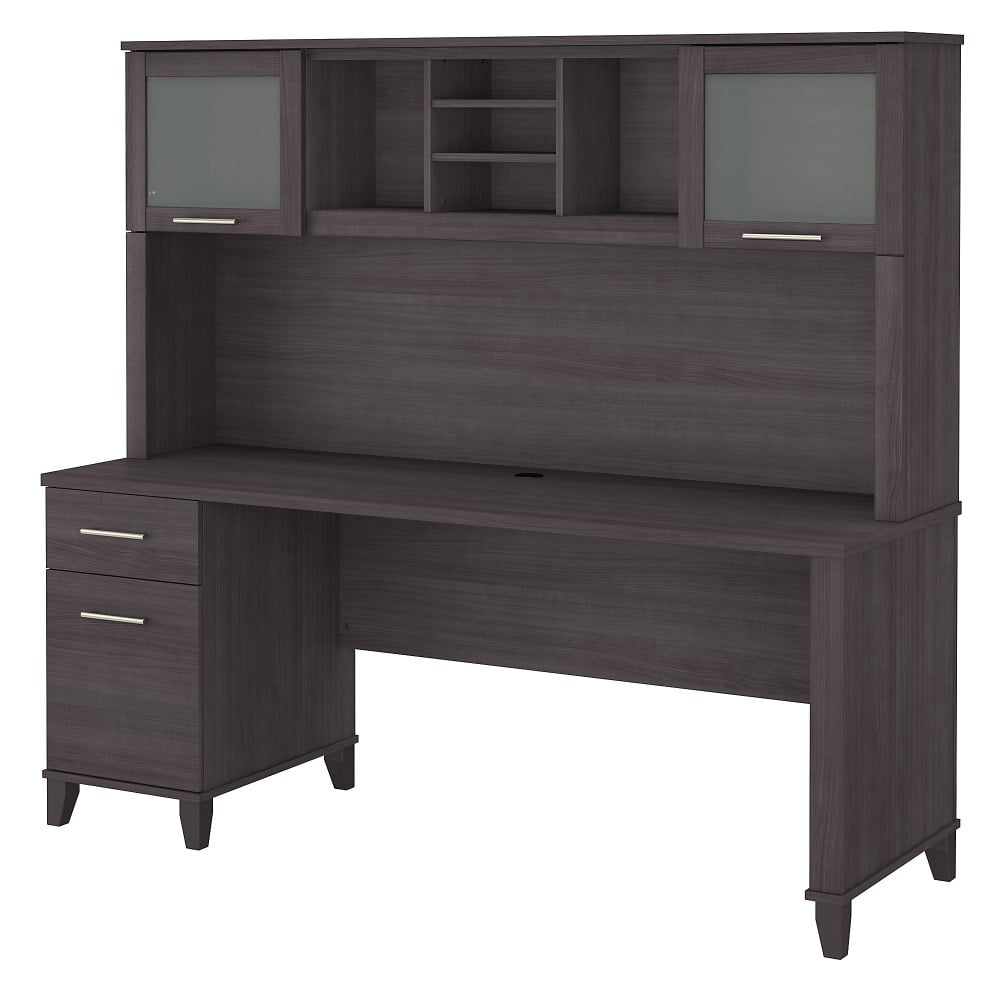 Bush Home Somerset 72inW Office Desk With Hutch, Storm Gray, Standard Delivery MPN:SET018SG