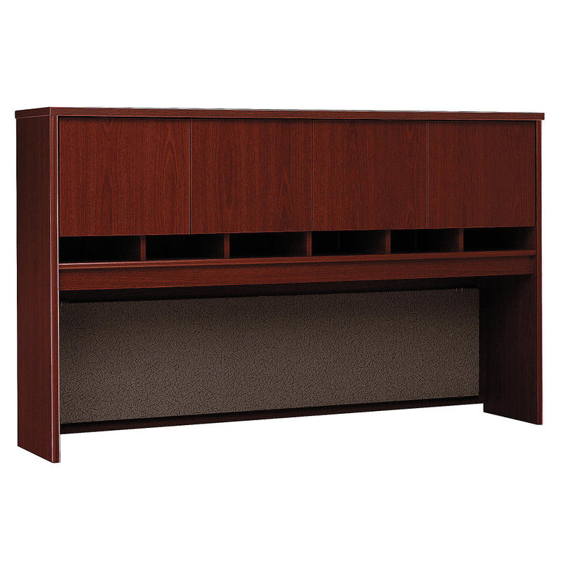 Bush Business Furniture Series C Components 4 Door Hutch, 72inW, Mahogany, Standard Delivery MPN:WC36777K