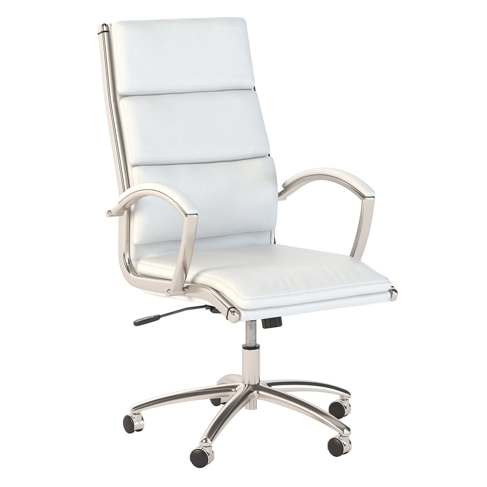 Bush Business Furniture Modelo Bonded Leather High-Back Office Chair, White, Standard Delivery MPN:CH1701WHL-03