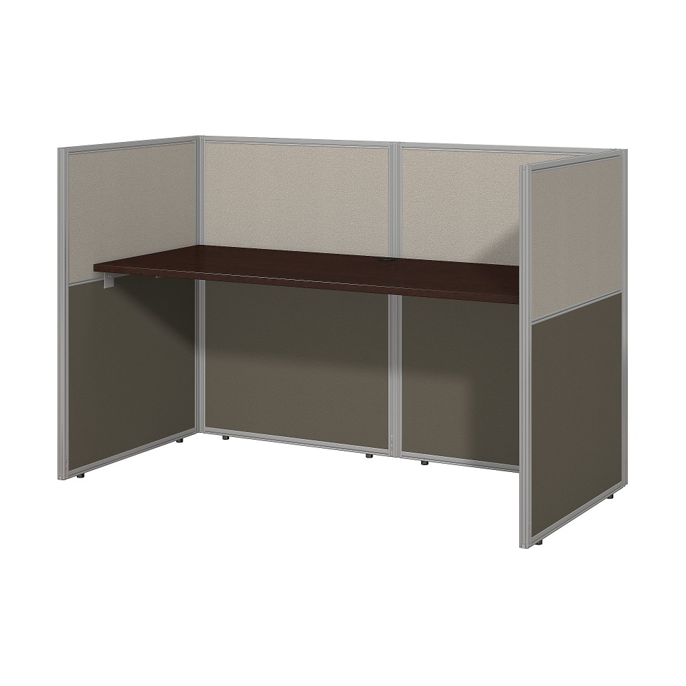 Bush Business Furniture Easy Office 60inW Cubicle Desk Workstation With 45inH Closed Panels, Mocha Cherry/Silver Gray, Standard Delivery MPN:EOD260MR-03K