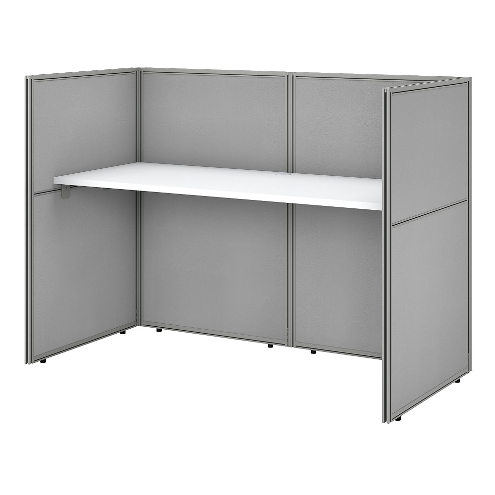Bush Business Furniture Easy Office 60inW Cubicle Desk Workstation With 45inH Closed Panels, Pure White/Silver Gray, Standard Delivery MPN:EOD260WH-03K