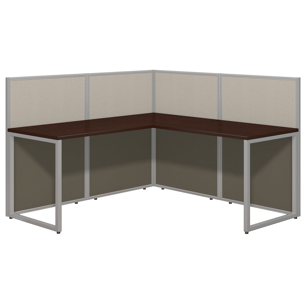 Bush Business Furniture Easy Office 60inW L-Shaped Cubicle Desk Workstation With 45inH Panels, Mocha Cherry/Silver Gray, Standard Delivery MPN:EOD360MR-03K