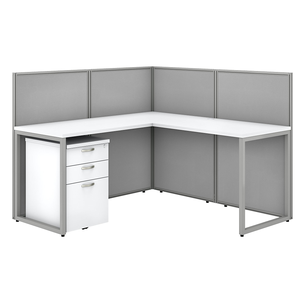 Bush Business Furniture Easy Office 60W 1-Person L-Shaped Cubicle Desk Workstation, Pure White, Standard Delivery MPN:EOD360SWH-03K