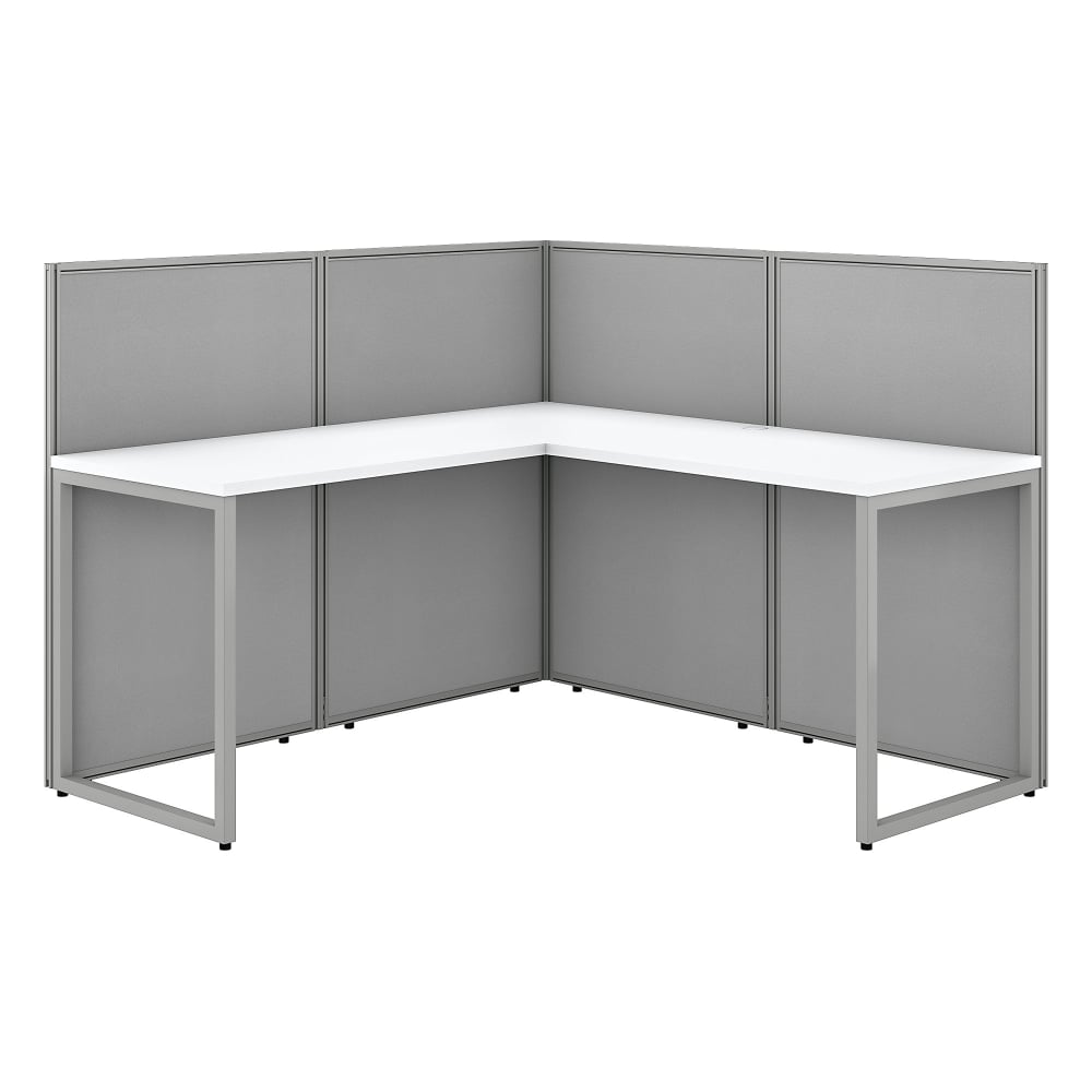 Bush Business Furniture Easy Office 60inW 1-Person L-Shaped Cubicle Desk Workstation With 45inH Panels, Pure White/Silver Gray, Standard Delivery MPN:EOD360WH-03K