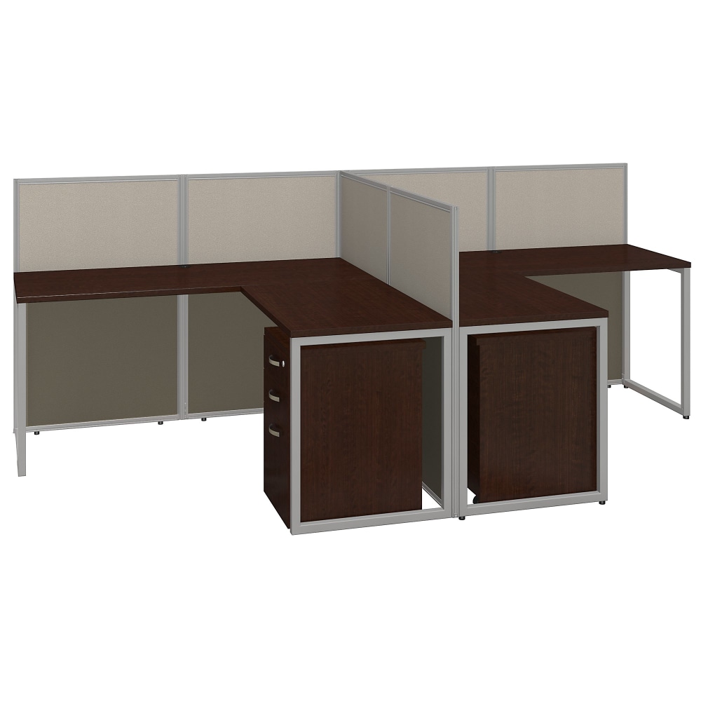 Bush Business Furniture Easy Office 60-inch 2 Person L Shaped Cubicle Desk with Drawers and Low Panels, Mocha Cherry, Standard Delivery MPN:EOD560SMR-03K