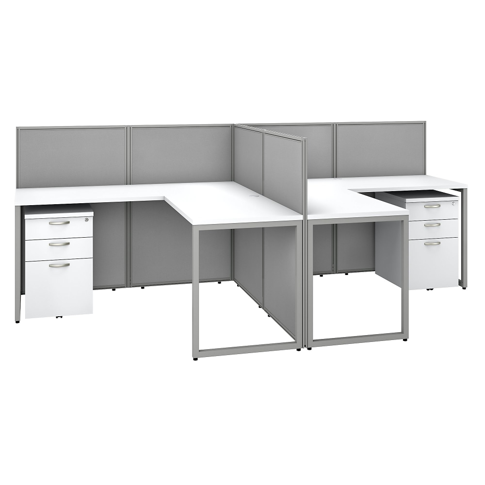Bush Business Furniture Easy Office 60-inch 2 Person L Shaped Cubicle Desk with Drawers and Low Panels, Pure White, Standard Delivery MPN:EOD560SWH-03K