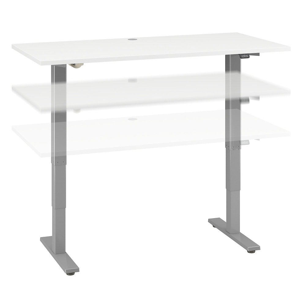 Move 40 Series by Bush Business Furniture Electric Height-Adjustable Standing Desk, 60in x 30in, White/Cool Gray Metallic, Standard Delivery MPN:M4S6030WHSK