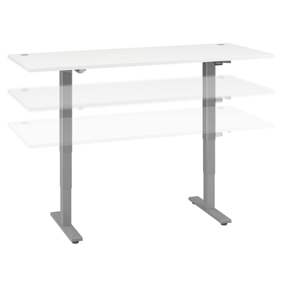 Move 40 Series by Bush Business Furniture Electric Height-Adjustable Standing Desk, 72in x 30in, White/Cool Gray Metallic, Standard Delivery MPN:M4S7230WHSK