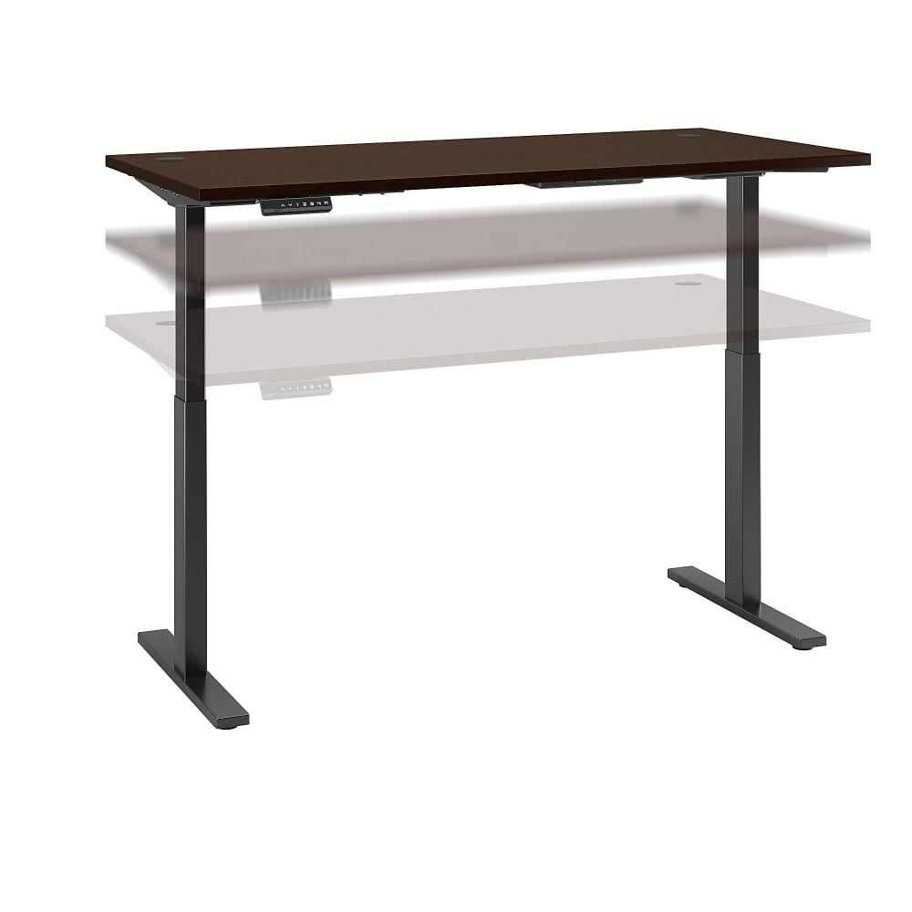 Bush Business Furniture Move 60 Series Electric 72inW x 30inD Height Adjustable Standing Desk, Mocha Cherry/Black Base, Standard Delivery MPN:M6S7230MRBK