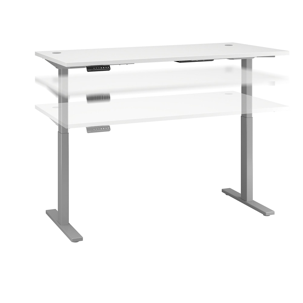 Bush Business Furniture Move 60 Series Electric 72inW x 30inD Height Adjustable Standing Desk, White/Cool Gray Metallic, Standard Delivery MPN:M6S7230WHSK