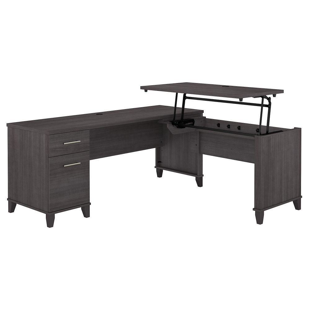 Bush Home Somerset 72W 3 Position Sit to Stand L Shaped Desk, Storm Gray, Standard Delivery MPN:SET014SG