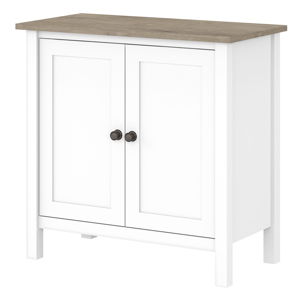 Bush Furniture Mayfield Accent Storage Cabinet With Doors, Pure White/Shiplap Gray, Standard Delivery MPN:MAS131GW2-03