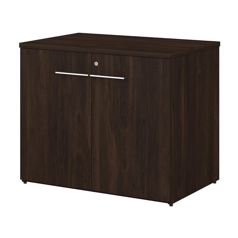 Bush Business Furniture Office 500 36inW Storage Cabinet With Doors, Black Walnut, Standard Delivery MPN:OFS136BWSU