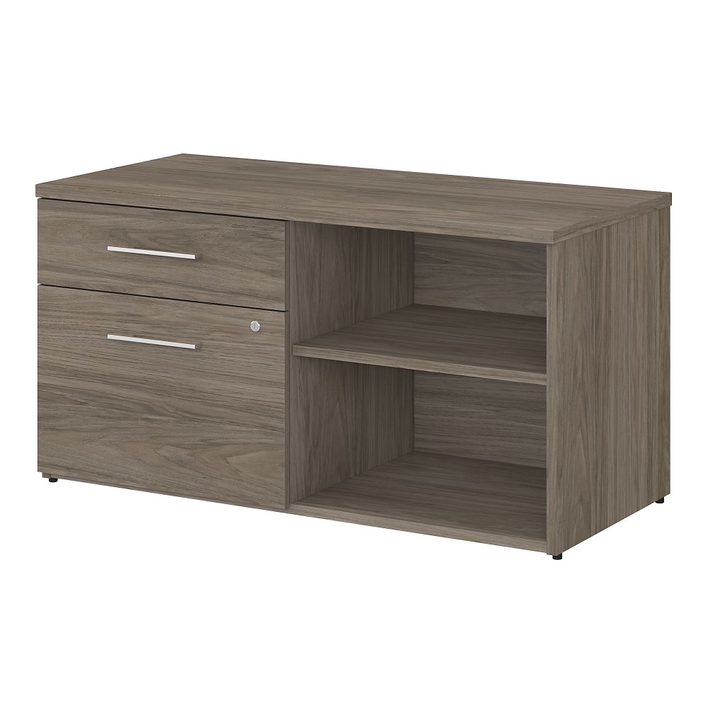 Bush Business Furniture Office 500 Low Storage Cabinet With Drawers And Shelves, Modern Hickory, Standard Delivery MPN:OFS145MH