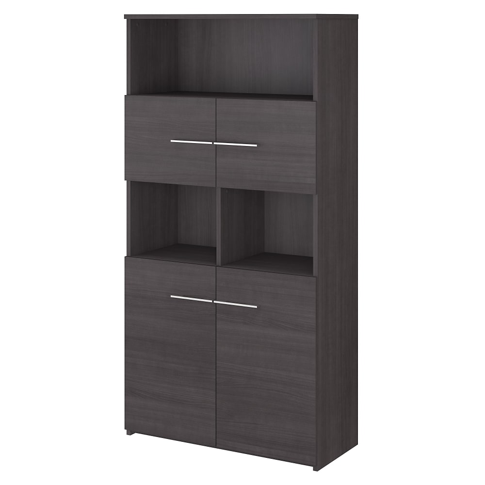 Bush Business Furniture Office 500 70inH 5-Shelf Bookcase With Doors, Storm Gray, Standard Delivery MPN:OFB136SG