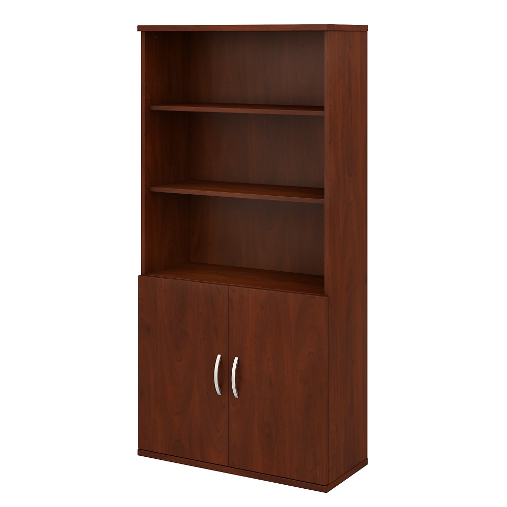 Bush Business Furniture Studio C 73inH 5-Shelf Bookcase With Doors, Hansen Cherry, Standard Delivery MPN:STC015HC