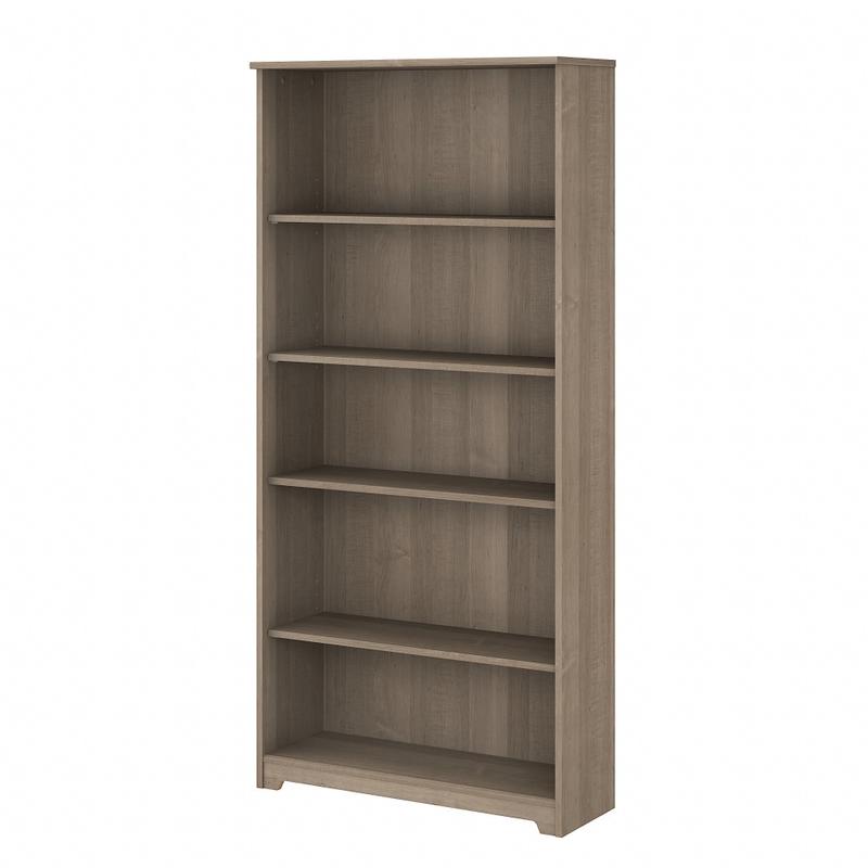 Bush Home Cabot Tall 5 Shelf Bookcase, Ash Gray, Standard Delivery MPN:WC31266